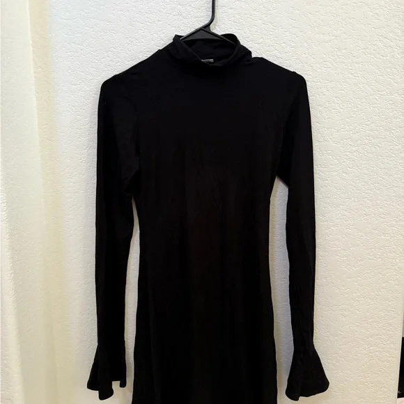 Reformation Elegant Black Turtleneck Dress - Picture 2 of 7